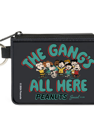 Canvas Zipper Wallet - MINI X-SMALL - Peanuts Gang THE GANG'S ALL HERE Group Pose Black/Blue