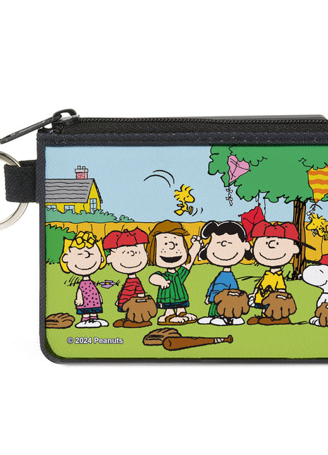 Canvas Zipper Wallet - MINI X-SMALL - Peanuts Gang Backyard Baseball Group Pose