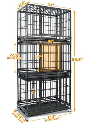 37" Stackable Heavy Duty Dog Kennel 371D04