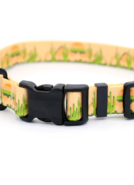 Outdoor Style Cactus Cream Nylon Dog Collar