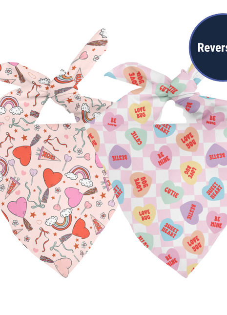 Candy Hearts Dog Bandana