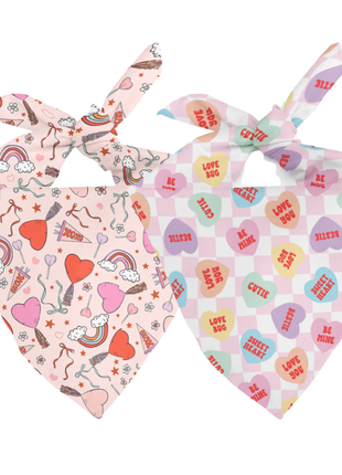 Candy Hearts Dog Bandana