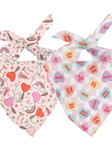 Candy Hearts Dog Bandana