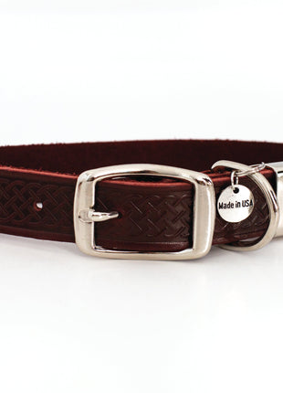 Z Celtic Style Leather Dog Collar