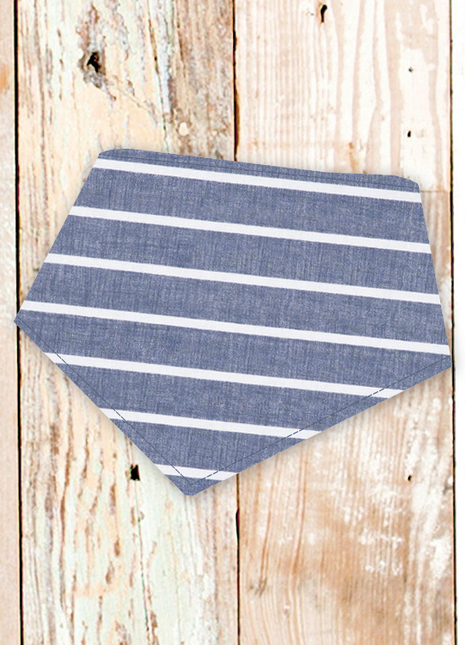 "Chambray Stripes" Dog Bandana