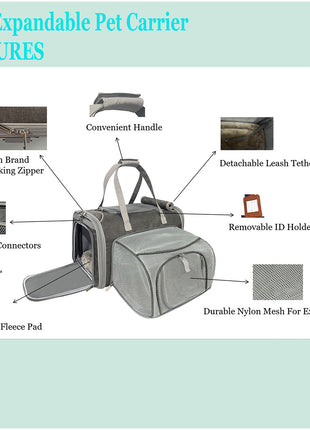 Mr. Peanut's Gold Series Standard Size Airline Compliant Expandable Pet Carrier V3.0