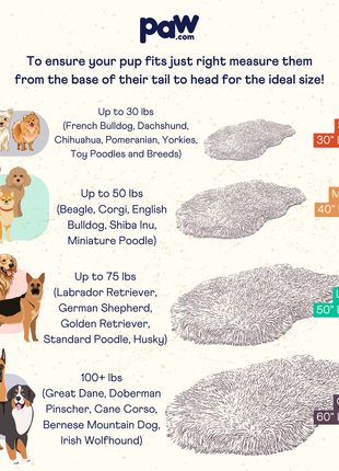 PupRug by Paw.com™ Faux Fur Orthopedic Dog Bed - Rectangle Grey