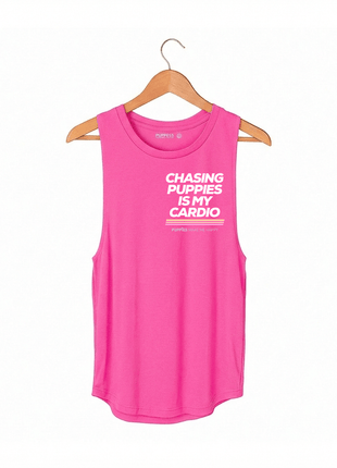 Chasing Puppies Is My Cardio Relaxed Women’s Tank | Gift for Dog Lovers - Pup List