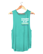 Chasing Puppies Is My Cardio Relaxed Women’s Tank | Gift for Dog Lovers