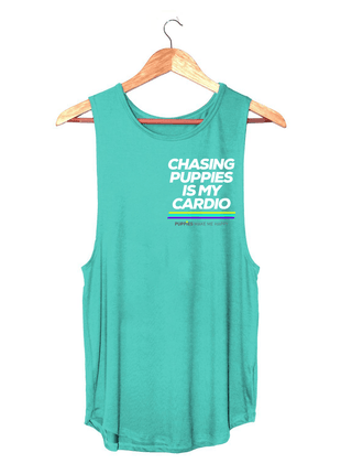 Chasing Puppies Is My Cardio Relaxed Women’s Tank | Gift for Dog Lovers