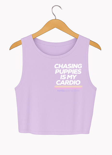 Chasing Puppies is My Cardio Crop Tank | Gift for Dog Moms