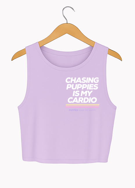 Chasing Puppies is My Cardio Crop Tank | Gift for Dog Moms