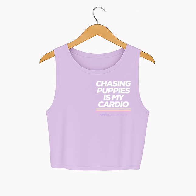 Chasing Puppies is My Cardio Crop Tank | Gift for Dog Moms