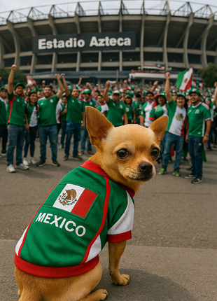 Parisian Pet 'Team Mexico' Dog & Cat T-Shirt – Patriotic Dog Shirt, Perfect for Soccer Fans – Red, White, Green