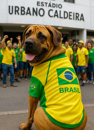 Parisian Pet 'Team Brazil' Dog & Cat Shirt – Embroidered Soccer Jersey, Comfortable & Stylish – Yellow Green