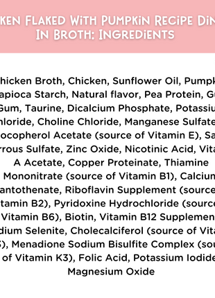 Chicken Flaked With Pumpkin Recipe Dinner In Broth Adult Cat Food, 2.8-oz