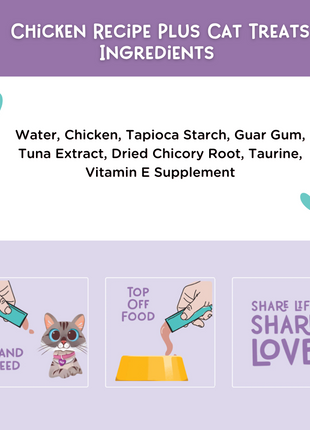 Chicken Recipe Plus Cat Treats, Pack of 4