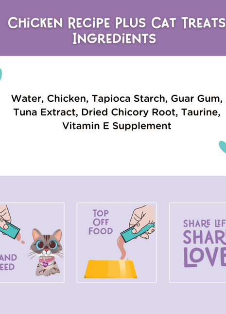 Chicken Recipe Plus Cat Treats, Pack of 4
