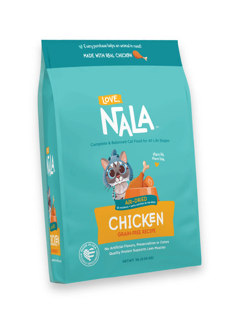 Chicken Grain Free Recipe Air-Dried Adult Cat Food 1lb bag
