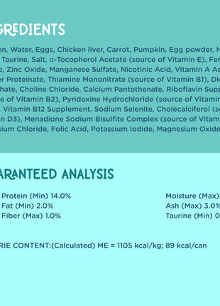 Chicken With Carrot Pumpkin Recipe Paté Dinner In Broth Adult Cat Food, 2.8-oz