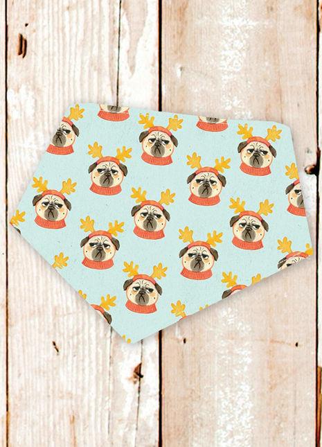 "Christmas Pugs" Dog Bandana