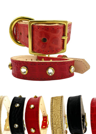 Croc Leather Dog Collar