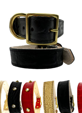 Croc Leather Dog Collar