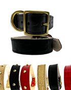 Croc Leather Dog Collar