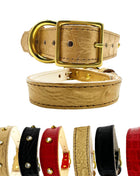 Croc Leather Dog Collar