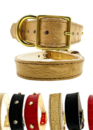 Croc Leather Dog Collar