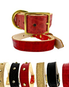 Croc Leather Dog Collar