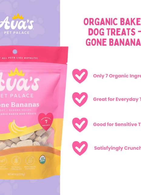 Organic Baked Dog Treats - Gone Bananas - Pup List