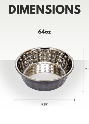 Country Living Set of 2 Hammered Stainless Steel Dog Bowls – Black Pearl