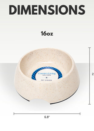 Country Living Set of 2 Natural Fiber Dog Bowls – White Swan