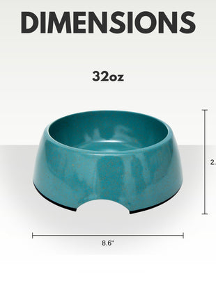 Country Living Set of 2 Natural Fiber Dog Bowls – Teal Blue