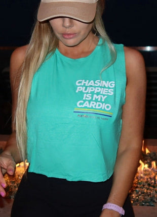 Chasing Puppies is My Cardio | Crop Tank | Fitness & Dog Lovers
