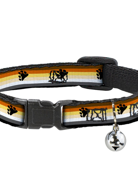 Breakaway Cat Collar with Bell - Flag Bear Pride2 Black/Brown/Orange/Yellow/Tan/White/Gray/Black