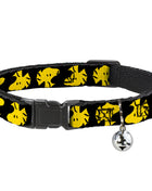 Breakaway Cat Collar with Bell - Peanuts Woodstock Face Flip Black/Yellow - Pup List