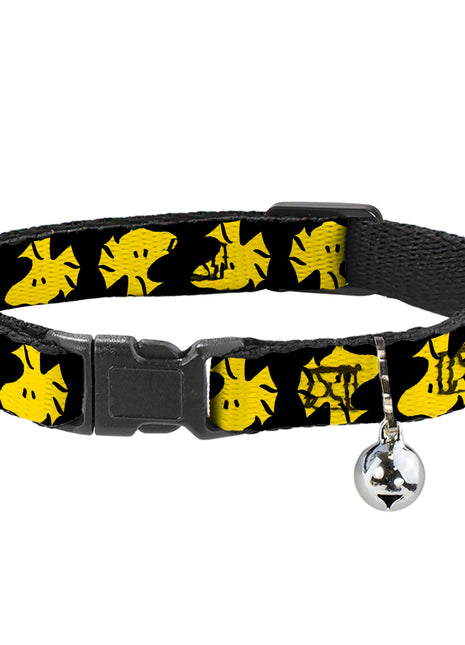 Breakaway Cat Collar with Bell - Peanuts Woodstock Face Flip Black/Yellow - Pup List
