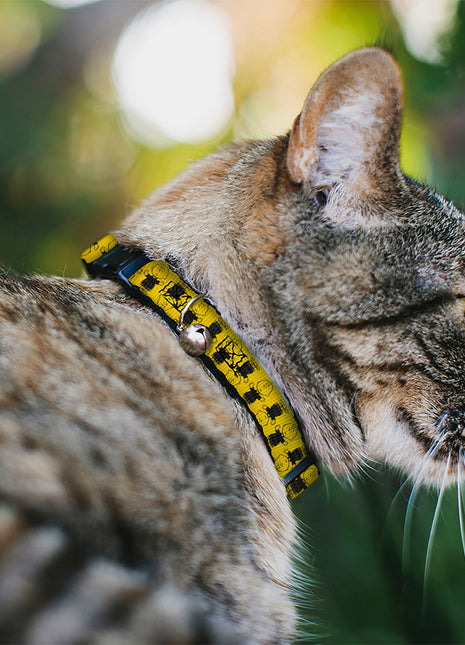 Breakaway Cat Collar with Bell - Peanuts Charlie Brown Pose Flip Yellow/Black