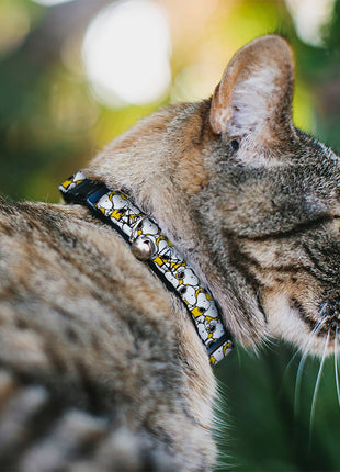 Breakaway Cat Collar with Bell - Peanuts Snoopy Pose Stacked Yellow