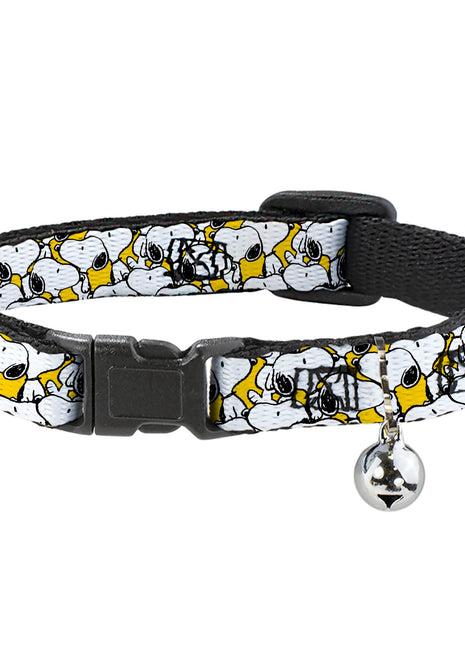 Breakaway Cat Collar with Bell - Peanuts Snoopy Pose Stacked Yellow