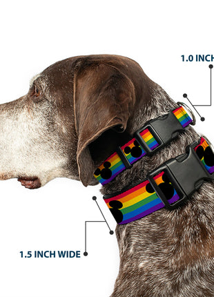 Plastic Clip Collar - Mickey Mouse Ears Icon Rainbow Pride Flag