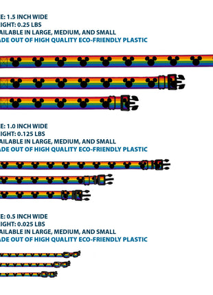 Plastic Clip Collar - Mickey Mouse Ears Icon Rainbow Pride Flag