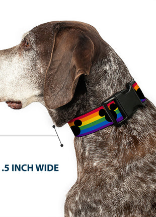 Plastic Clip Collar - Mickey Mouse Ears Icon Rainbow Pride Flag