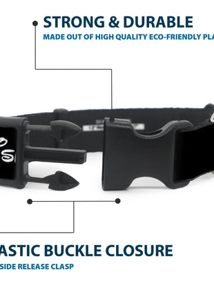 Plastic Clip Collar - DISNEY PRIDE Signature Logo Black/White/Rainbow