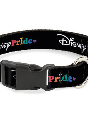 Plastic Clip Collar - DISNEY PRIDE Signature Logo Black/White/Rainbow