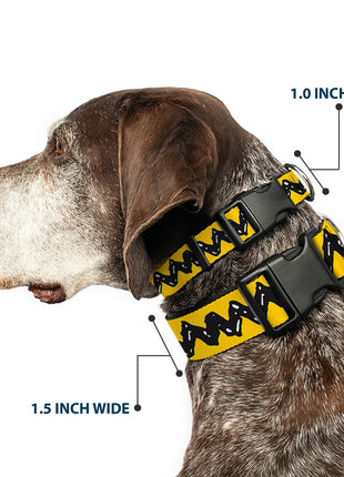 Plastic Clip Collar - Peanuts Charlie Brown Zig Zag Stripe Yellow/Black