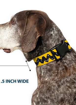Plastic Clip Collar - Peanuts Charlie Brown Zig Zag Stripe Yellow/Black
