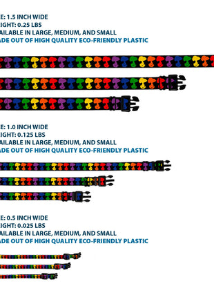 Plastic Clip Collar - Peanuts Snoopy Silhoutte Pose Black/Rainbow Multi Color